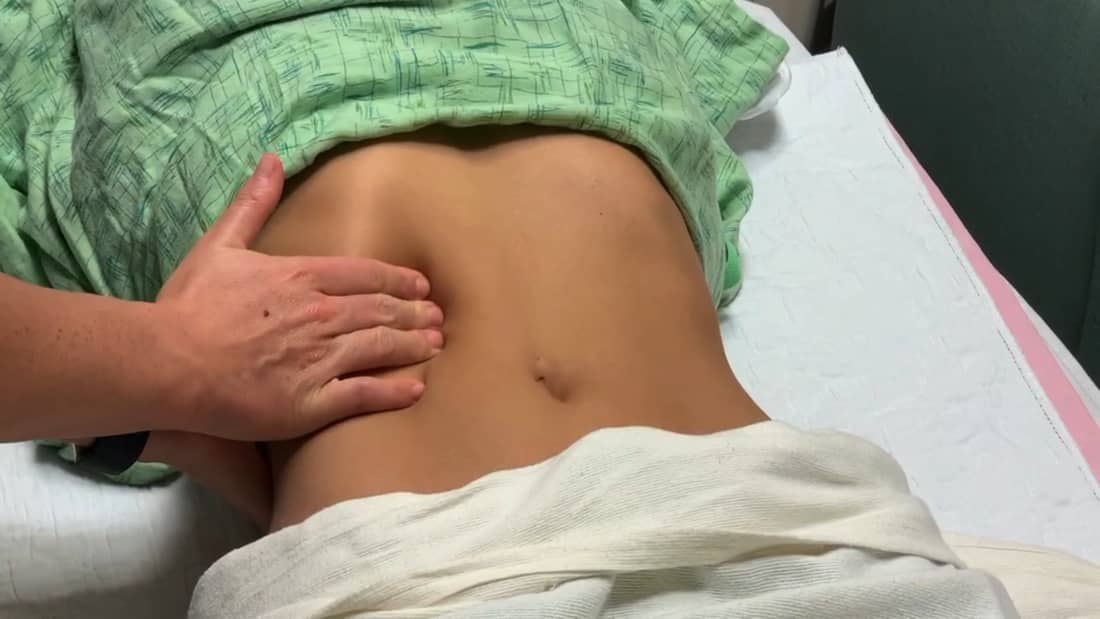 How to palpate the abdominal organs during an abdominal exam