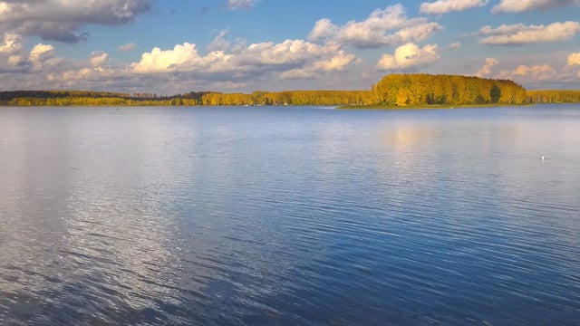Beautiful Autumn Day at Gorky Reservoir, Russia - 4K Nature Relax Video