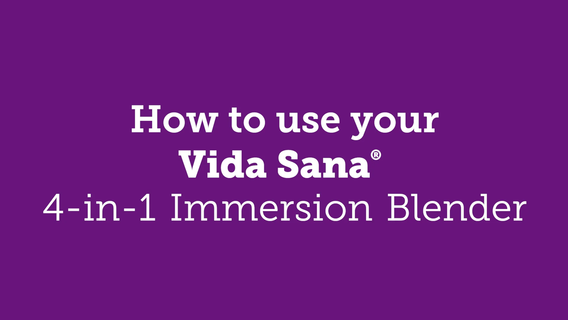 How to use your Vida Sana® 4-in-1 Immersion Blender - V0187 on Vimeo