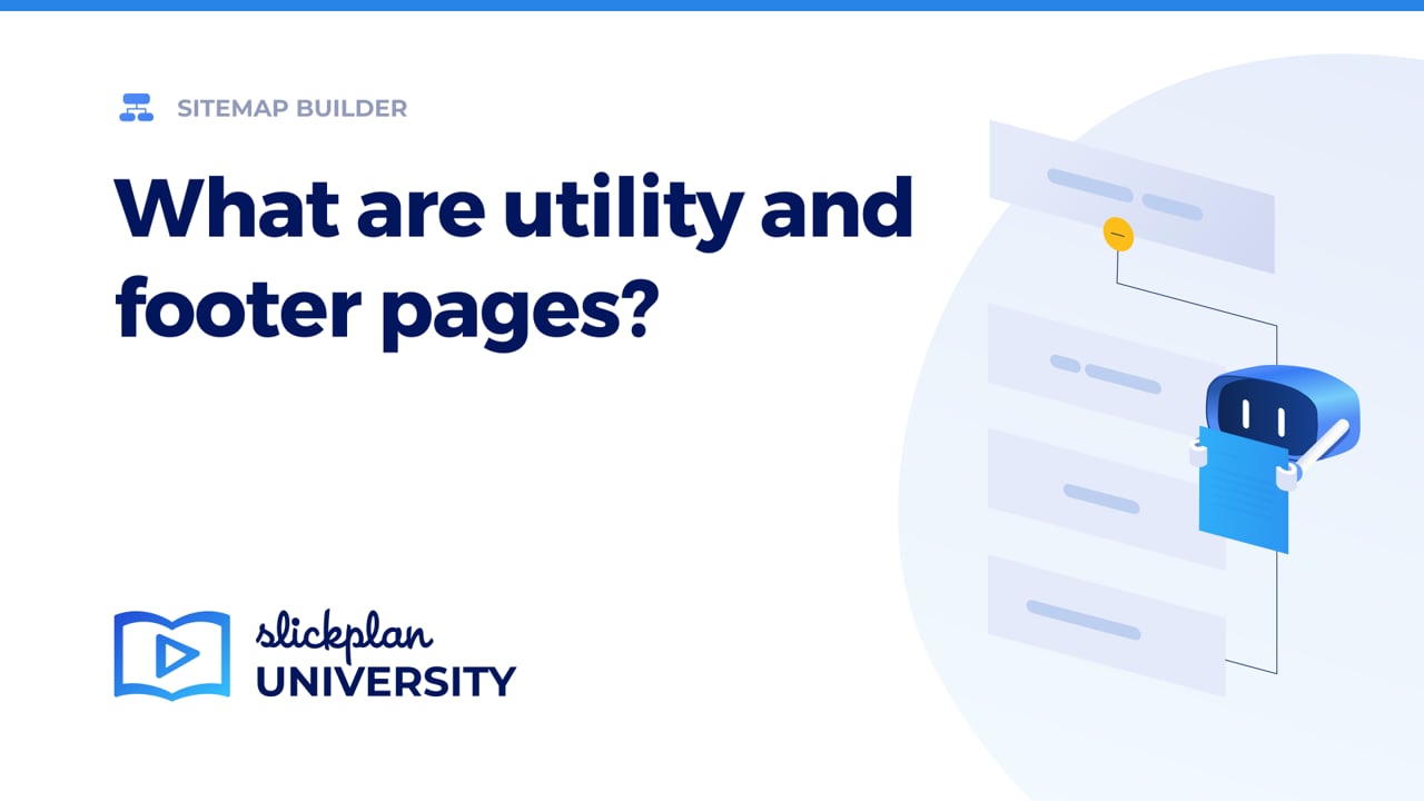 What are utility and footer pages