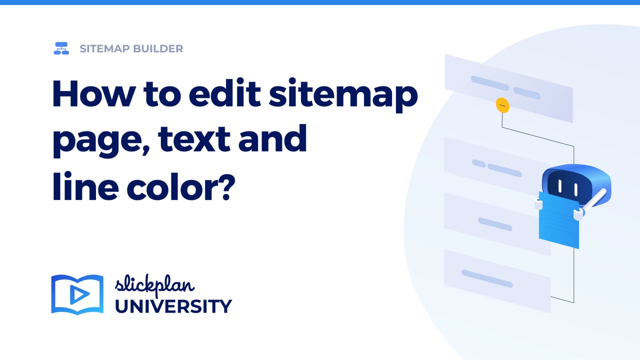 How to edit sitemap page, text, and line color?