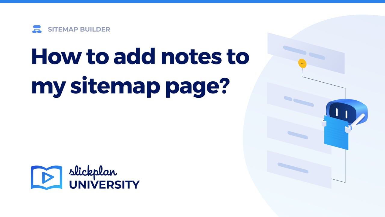 How to add notes to my sitemap page?