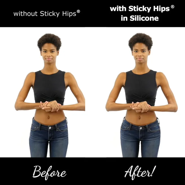 Sticky Hips - Before and After - Adhesive Silicone Hip Pads by