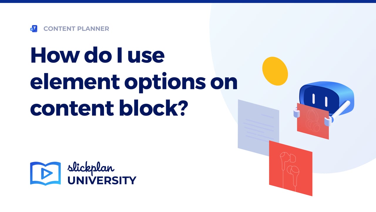 How do I use element options on a content block?