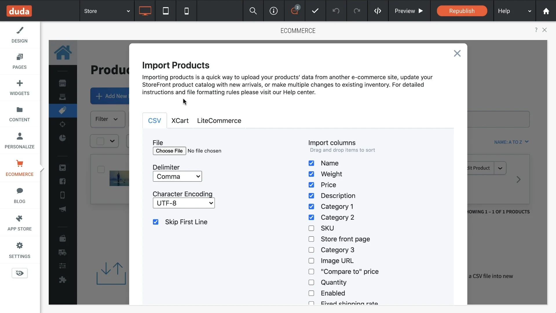 Import Products on Vimeo