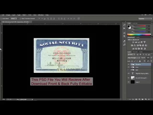 social security card Template Psd on Vimeo