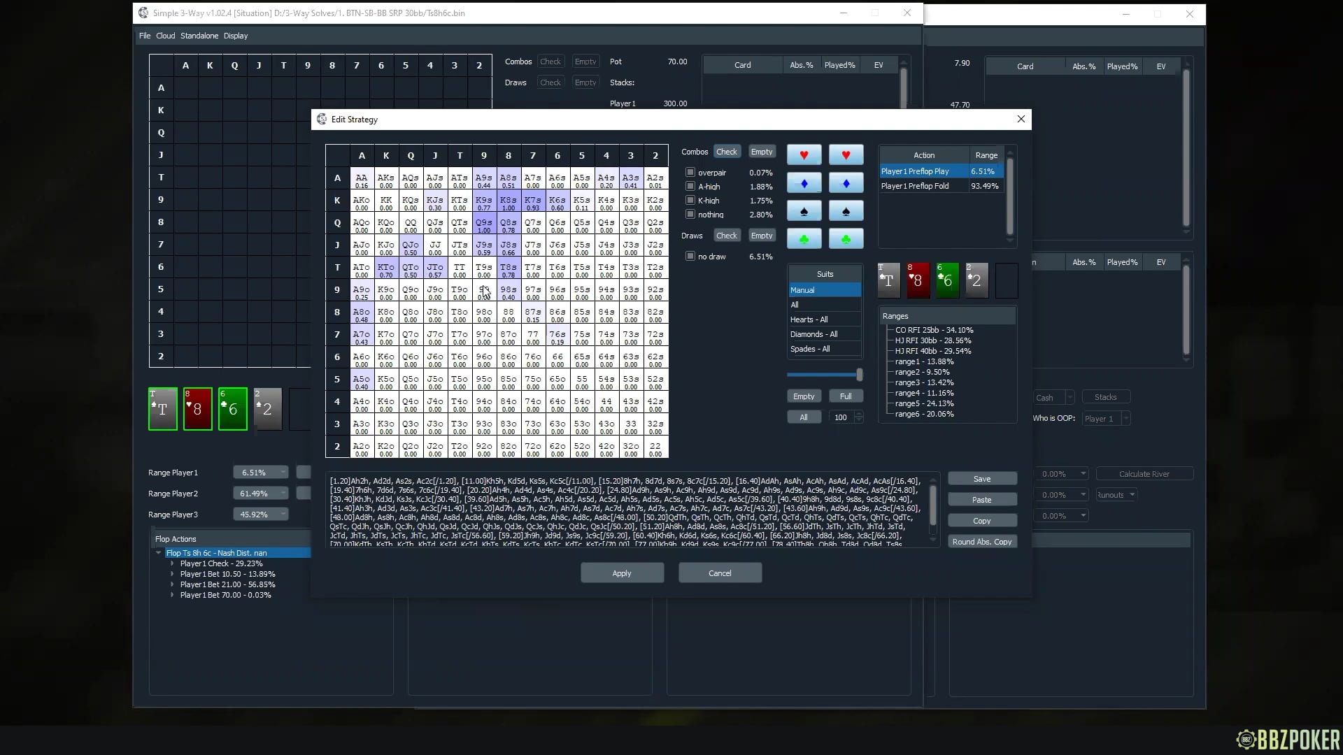 Simple 3way 30bb/50bb Turn (T86 / A92)