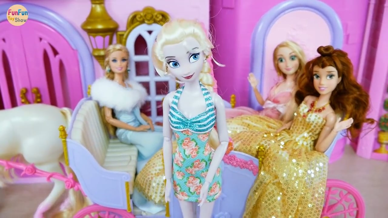 Princess Barbie Expandable Carriage Princess doll New Dresses Putri ...