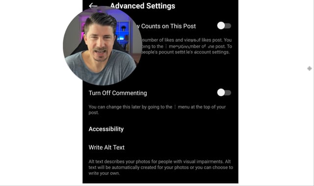 Likes / Aufrufe verstecken - das erste Bild