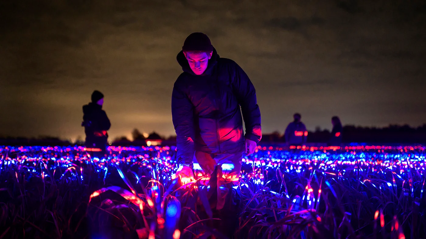 An Innovative Installation Embeds Lights into a Five-Acre Field to
