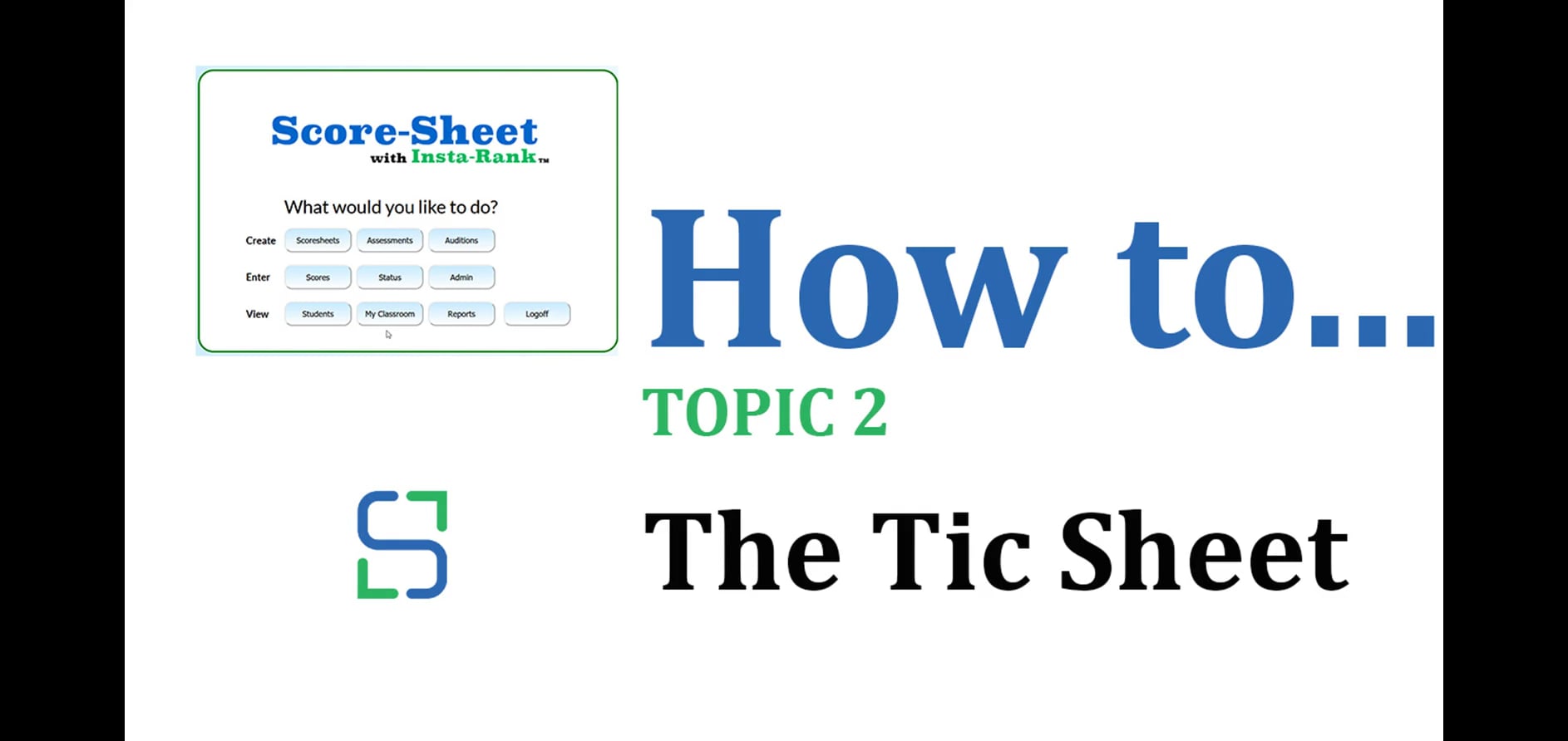 11 - THE TIC SHEET