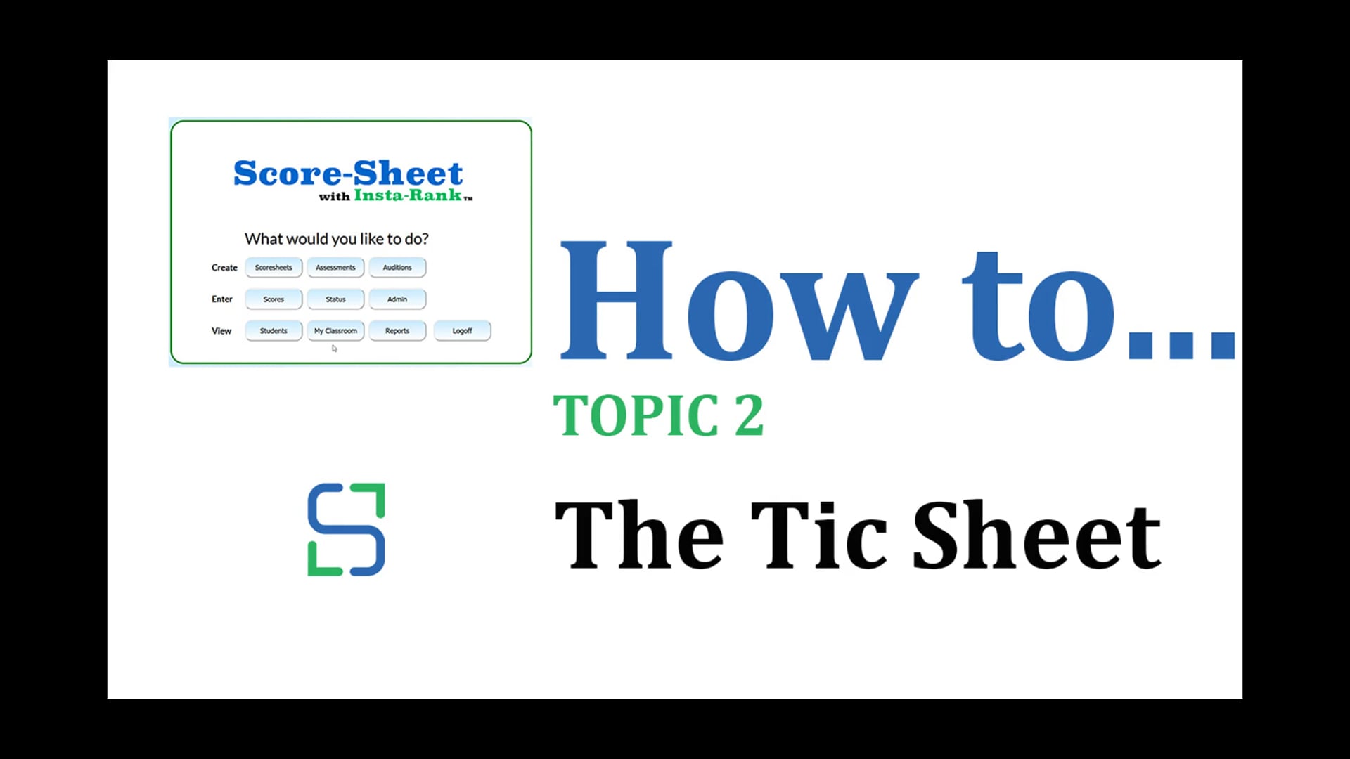 11 - THE TIC SHEET