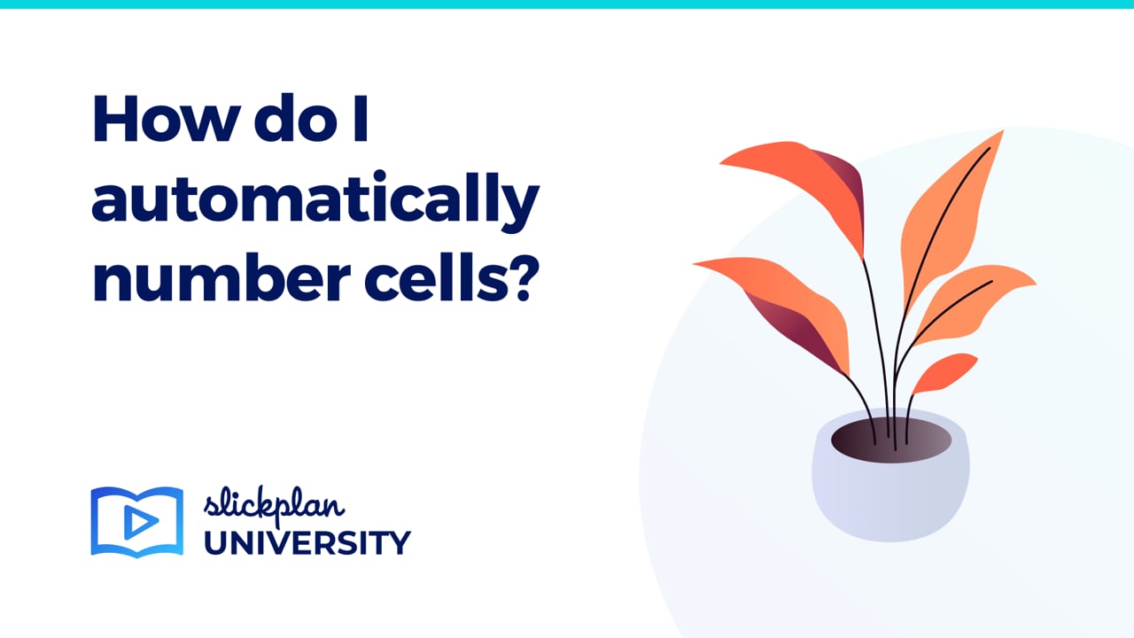 How do I automatically number cells