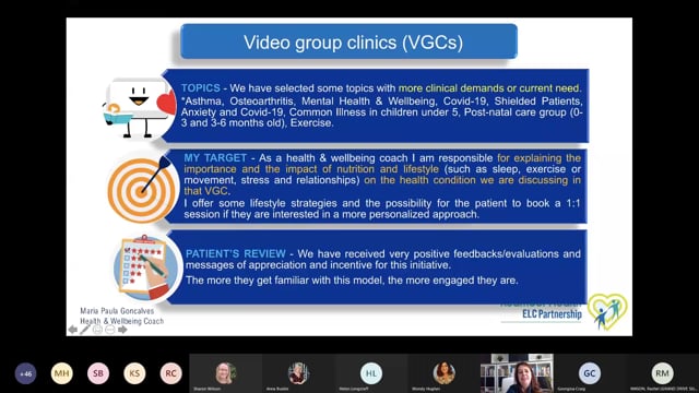 Listen to Maria Goncalves, Health and Wellbeing coach share her experience running video group clinics to support patients overall wellbeing, Wokingham North PCN