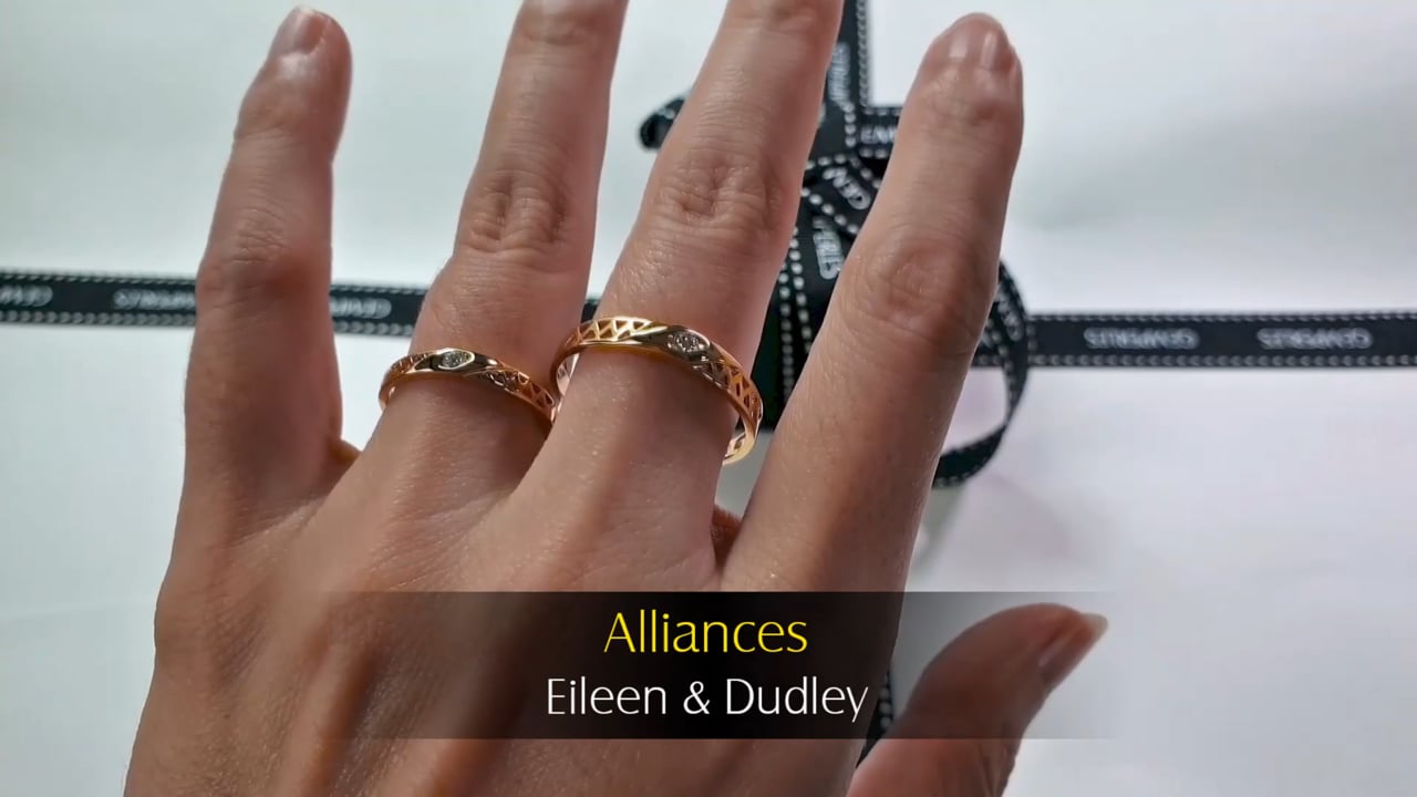 Alliances Eileen & Dudley - Or Jaune & Diamants | Gemperles