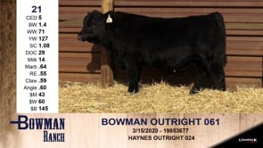 Lot #21 - BOWMAN OUTRIGHT 061