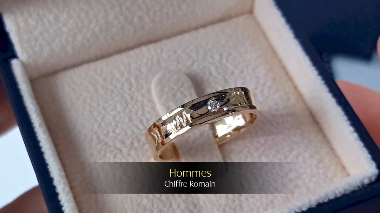 Bague pour homme en Or blanc Chiffre Romain