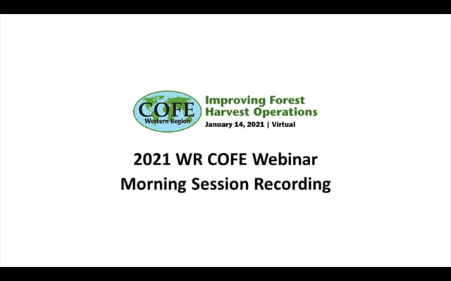 2021 WR COFE Webinar - Morning Session