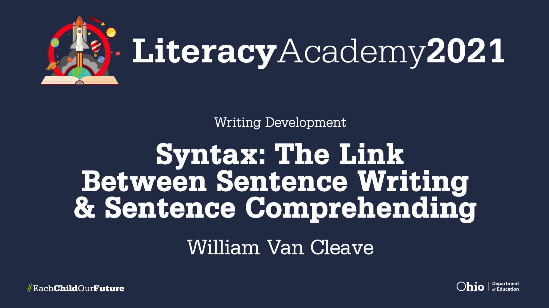 William Van Cleave - Syntax: The Link Between Sentence Writing & Sentence Comprehending on Vimeo