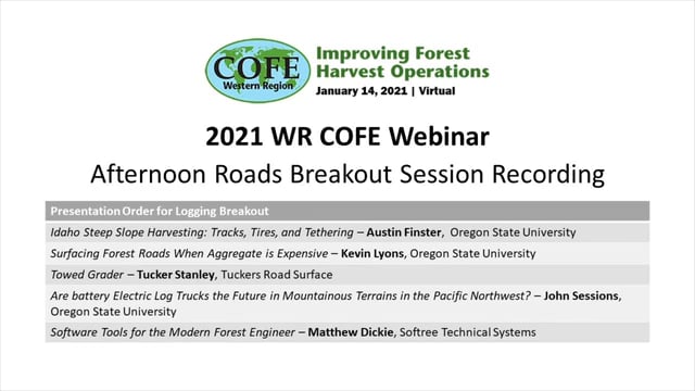 2021 WR COFE Webinar-Roads Breakout Session
