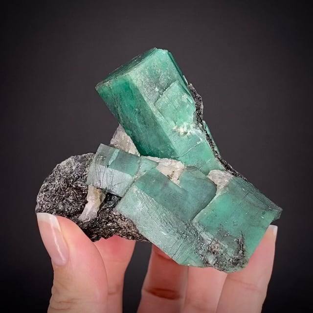Emerald with Biotite and Graphite