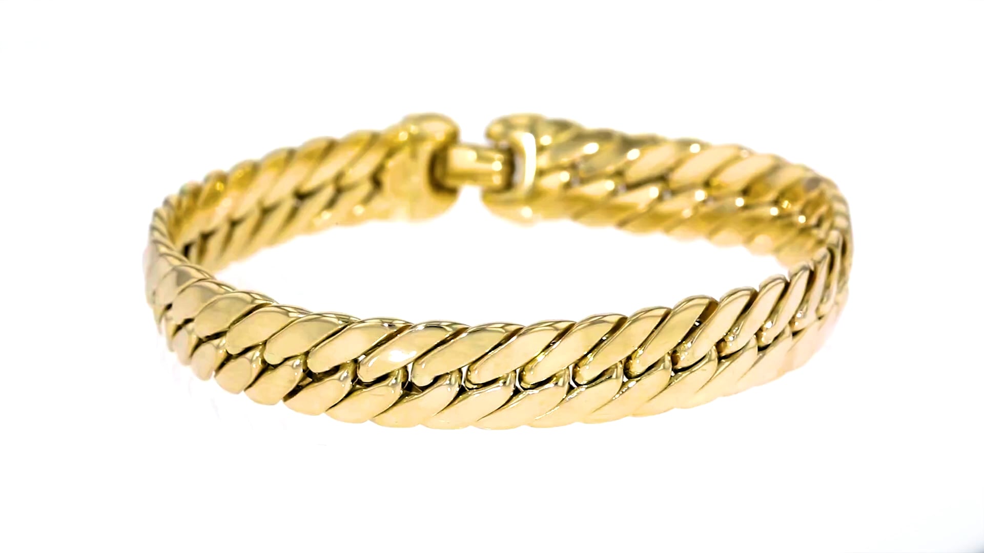 Italian 14kt Yellow Gold Cuban-Link Bracelet on Vimeo