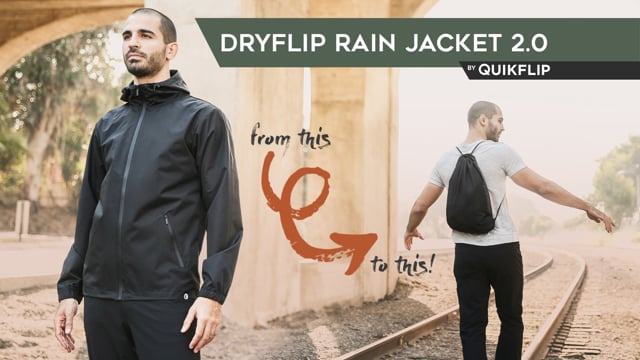 Dryflip Rain Jacket // Black (XS) video thumbnail