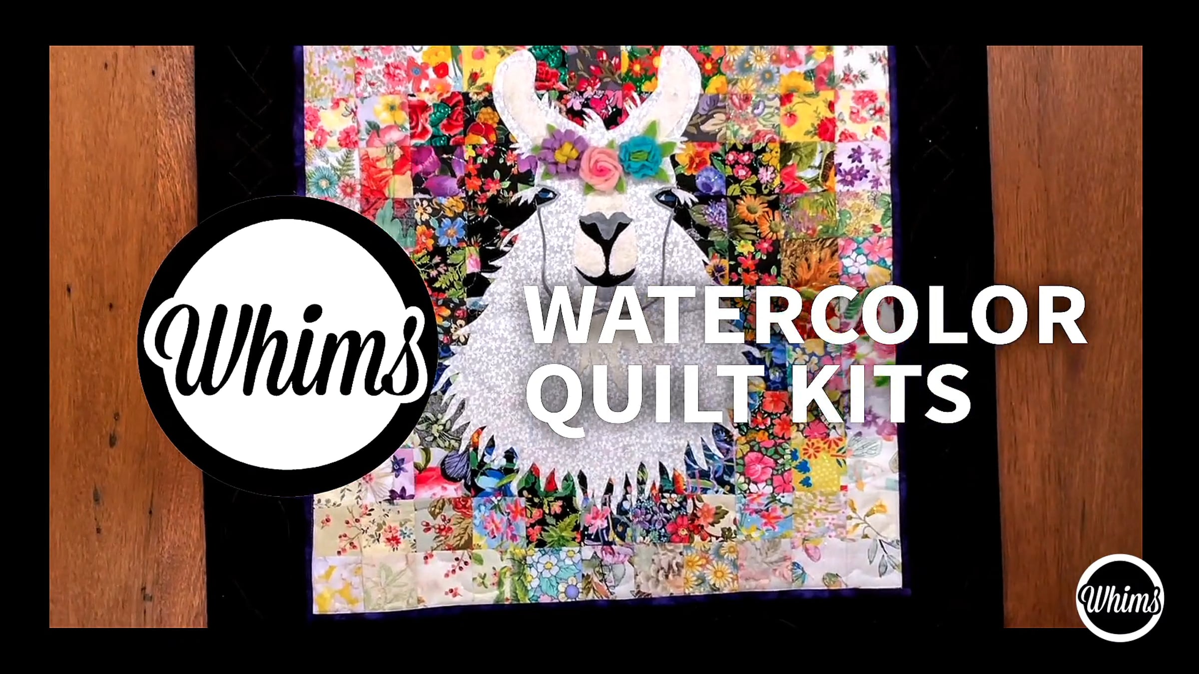 Whims Watercolor Quilt Kit - 'Grandma's Sewing Machine' Design With Pre-Cut 100% Cotton Fabrics & Patterns
