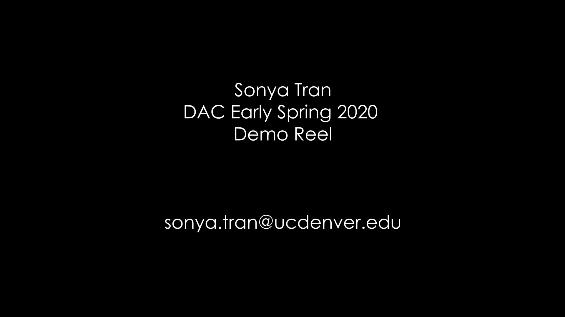 Tran DAC Spring 2020 Demo Reel