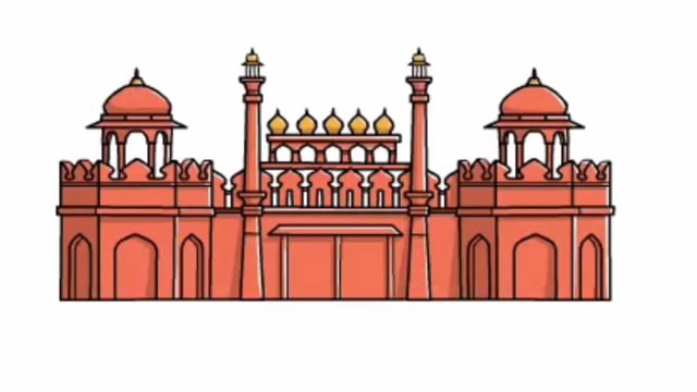 Red Fort Icon In Purple And White Color. 24472554 Vector Art at Vecteezy