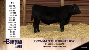 Lot #19 - BOWMAN OUTRIGHT 032