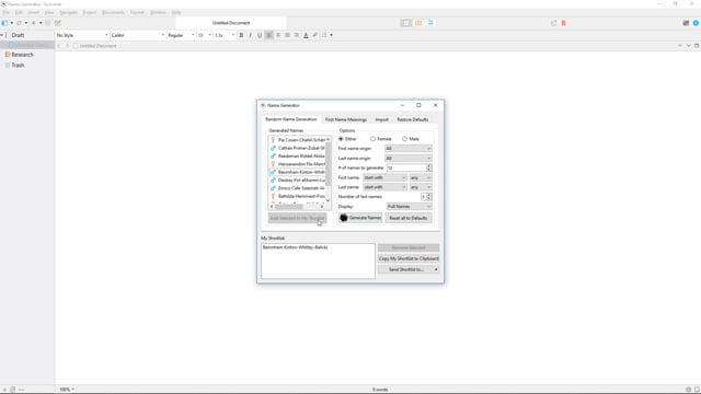 Generating Character Names