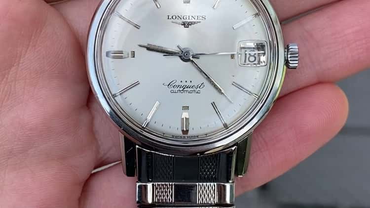 1965 Steel Longines Conquest 9024 Reference w Rare Original