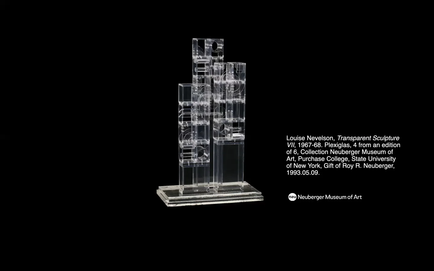 Transparent Sculpture VII (1967-68) by Louise Nevelson • Neuberger