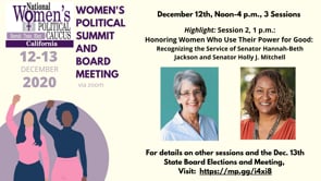 NWPC CA 2020 Women's Summit - Sens Mitchell and Jackson