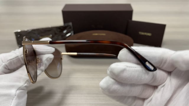 Tom Ford Penelope TF320 32F Sunglasses Shiny Pale Gold-Ivory  display picture 1