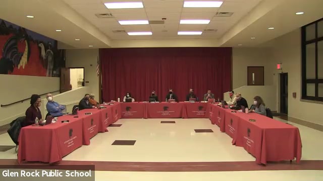 Glen Rock Board of Education Meeting - January 25th, 2021 on Vimeo