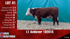 Lot #41 - L1 ACHIEVER 192615
