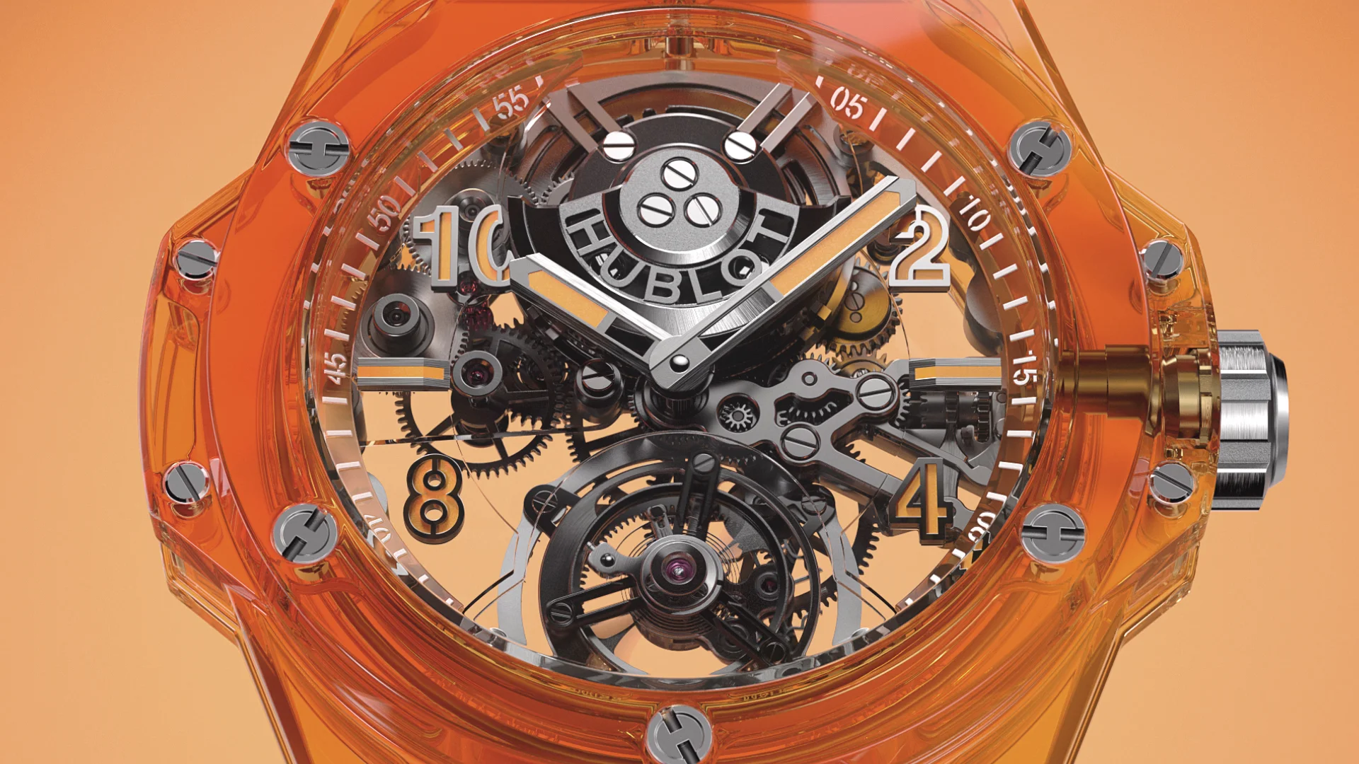 Hublot big bang online tourbillon automatic orange sapphire