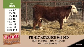 Lot #048 - FH 417 ADVANCE 048 MD