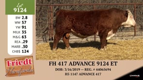 Lot #9124 - FH 417 ADVANCE 9124 ET
