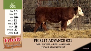 Lot #031 - FH 8217 ADVANCE 031