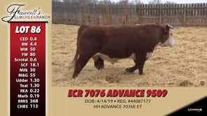 Lot #86 - ECR 7076 ADVANCE 9509