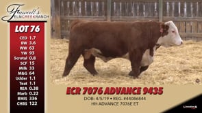Lot #76 - ECR 7076 ADVANCE 9435