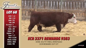 Lot #68 - ECR 3371 REWARDS 9383