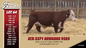 Lot #64 - ECR 3371 REWARDS 9325