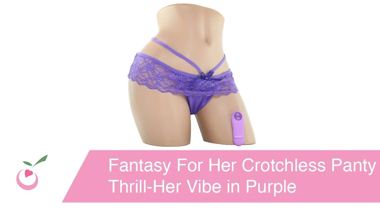 Vibrating underwear - Fantasy for her crotchless panty purple S4F01424 –