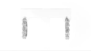 2.00 ct. t.w. Diamond Five-Stone Hoop Earrings in 14kt White Gold