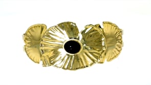 Italian Black Onyx Cuff Bracelet in 18kt Gold Over Sterling