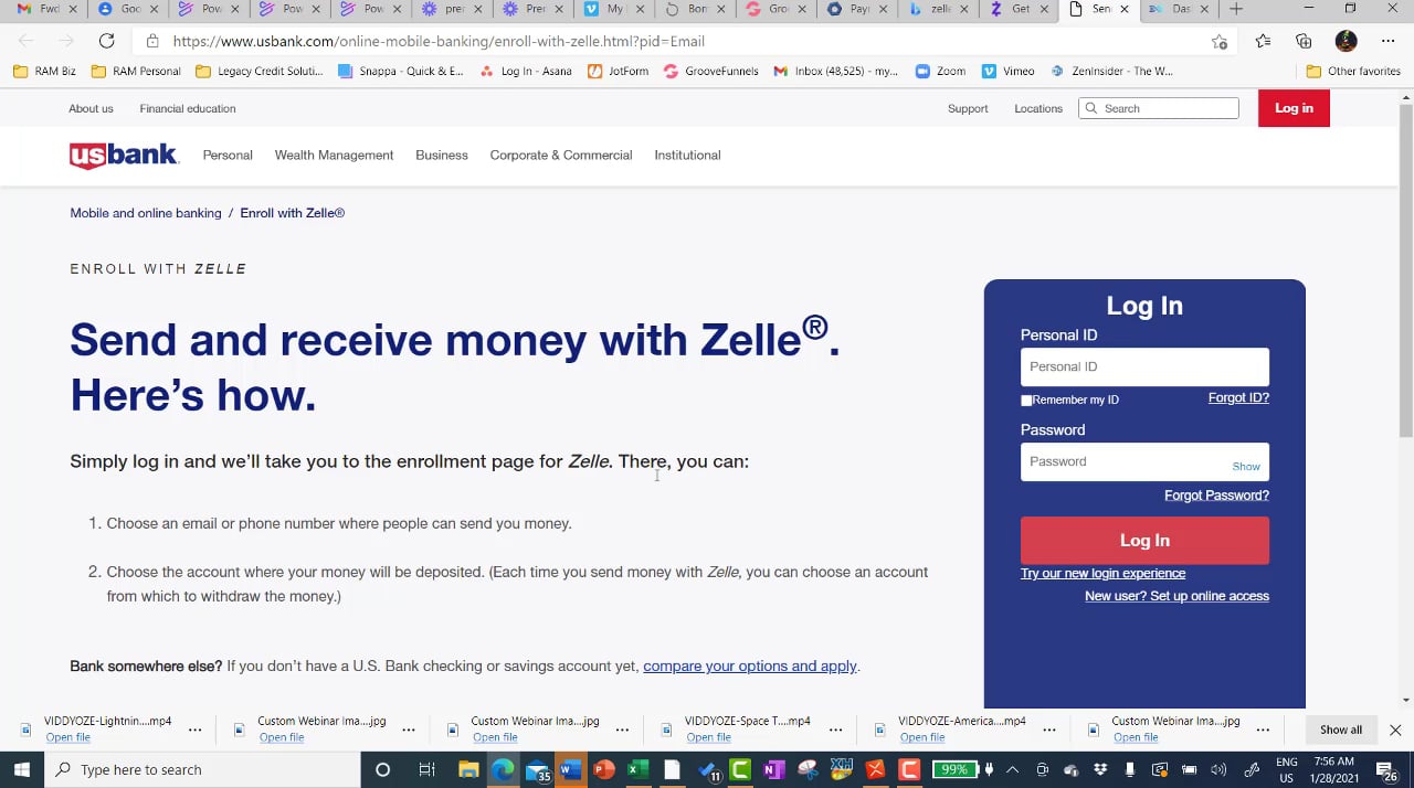 Zelle Set Up Tutorial on Vimeo
